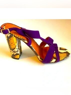 INGA Savits Designer Italy Rare Python Snake Slingback Sandals 6 MSRP $1790 NWOB